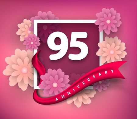 95 anniversary invitation cardのイラスト素材