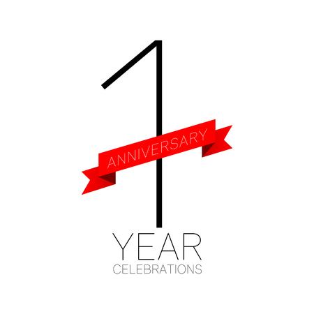 Anniversary emblems 1 anniversary template designのイラスト素材