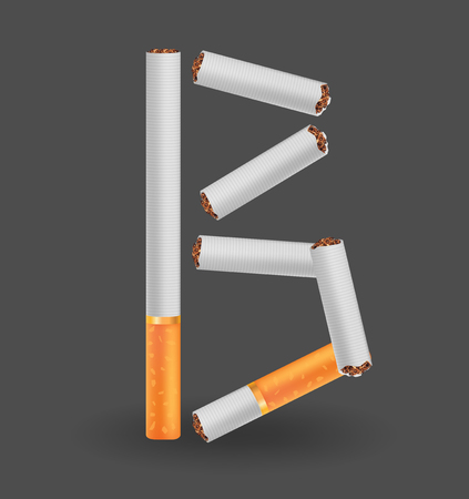 Letter B made of cigarettes icon.のイラスト素材