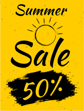 Summer Sale banner, 50% offer, Vintage design.のイラスト素材