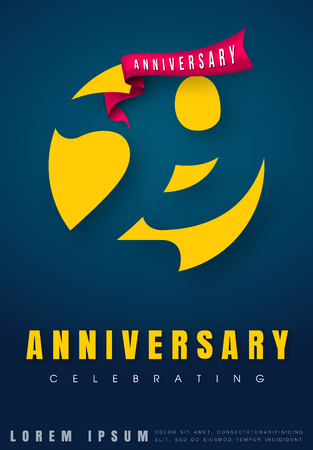 Anniversary emblems 29 anniversary template design. Creative design for your greetings card, flyers, invitation, posters, brochure, banners, calendarのイラスト素材