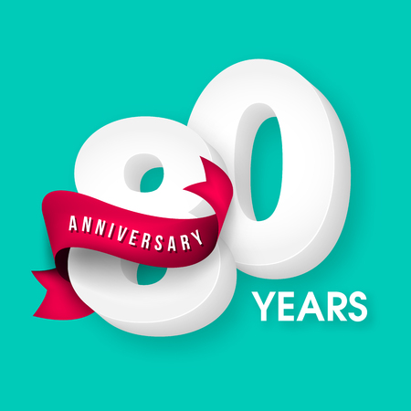 Anniversary emblems 80 anniversary template designのイラスト素材