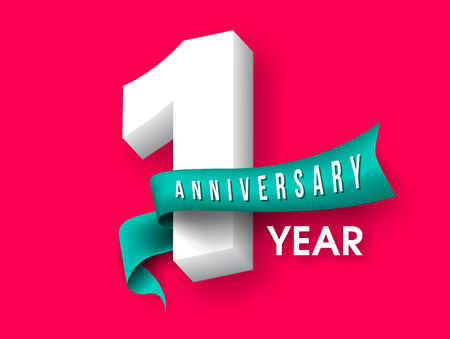 Anniversary emblems 1 anniversary template designのイラスト素材