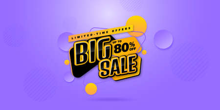 Sale banner transparency template design, Big sale special up to 80% off. Super Sale, end of season special offer banner. vector illustration.のイラスト素材