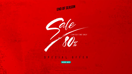 Sale banner typography brush design, Big sale special up to 80% off. Super Sale, end of season special offer banner. vector illustration.のイラスト素材