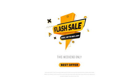 Flash sale banner. One day big sale, special offer, clearance. Sale banner template design, Big sale special offer. Super Sale, end of season special offer banner. vector illustration.のイラスト素材