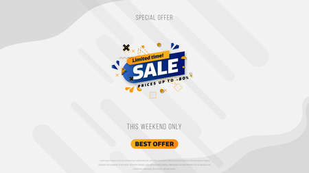 Sale banner template design with geometric background , Big sale special offer up to 80% off. Super Sale, end of season special offer banner. vector illustration.のイラスト素材