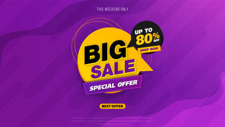 Sale banner template design with geometric background , Big sale special offer up to 80% off. Super Sale, end of season special offer banner. vector illustration.のイラスト素材