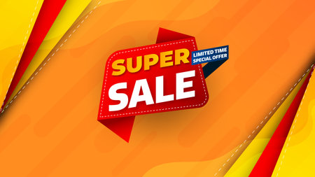 Sale banner template design with geometric background , Big sale special offer up to 80% off. Super Sale, end of season special offer banner. vector illustration.のイラスト素材
