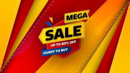 Sale banner template design with geometric background , Big sale special offer up to 80% off. Super Sale, end of season special offer banner. vector illustration.のイラスト素材