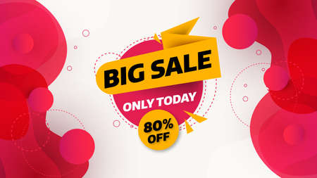 Sale banner template design with geometric background , Big sale special offer up to 80% off. Super Sale, end of season special offer banner. vector illustration.のイラスト素材