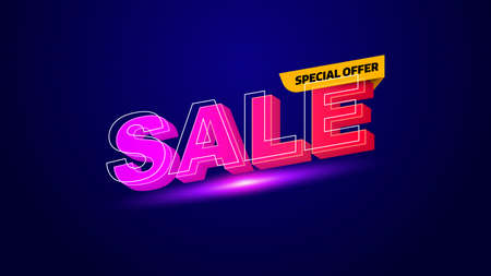 Sale banner template design with geometric background , Big sale special offer. Super Sale, end of season special offer banner. vector illustration.のイラスト素材