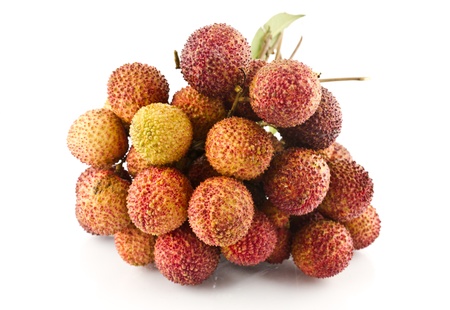 Lichi on white backgroundの写真素材