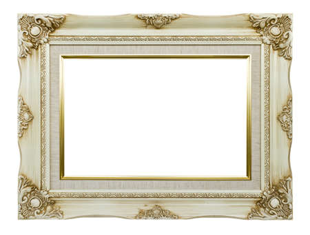 Antique white picture frame