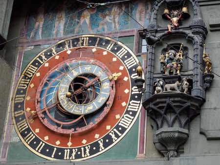 Astronomical clock at Bern town square, Bern,  Switzerland.の写真素材