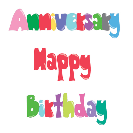 anniversary happy birthdayのイラスト素材