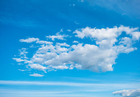 field against a blue sky  blurの写真素材