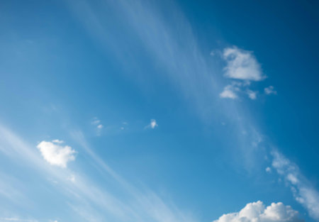 field against a blue sky  blurの写真素材