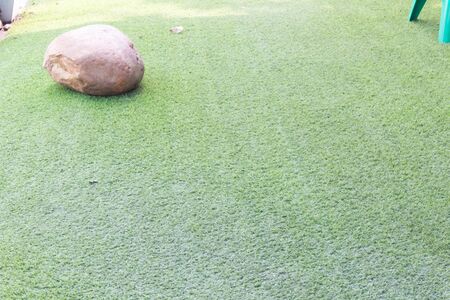 stone on grass green backgroundの写真素材
