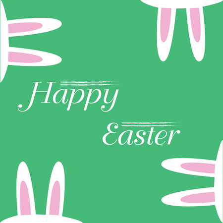 Rabbit holding a sign that says Happy Easterのイラスト素材