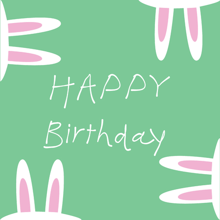 Rabbit holding a sign that says Happy Easterのイラスト素材