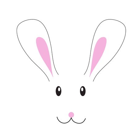 Rabbit holding a sign that says Happy Easterのイラスト素材