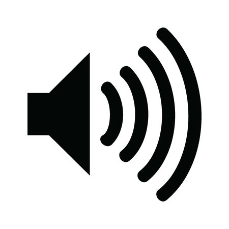 Black Sound audio symbol for banner, general design print and websites. Illustration vector.のイラスト素材