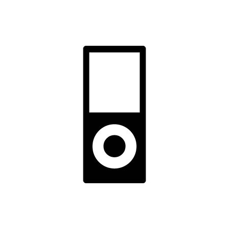 Black Portable music player symbol for banner, general design print and websites. Illustration vector.のイラスト素材