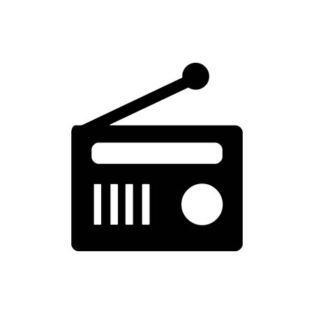 Black classic retro radio tuner symbol for banner, general design print and websites. Illustration vector.のイラスト素材