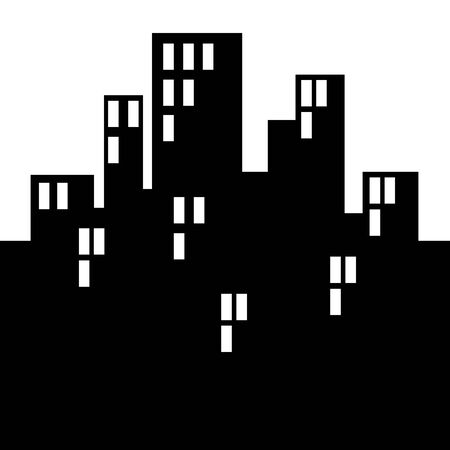 Black City symbol for banner, general design print and websites. Illustration vector.のイラスト素材