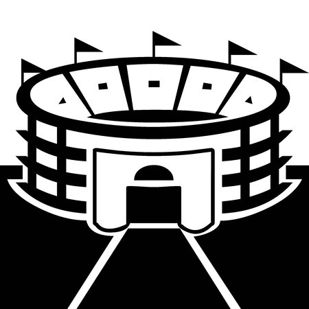 Black Stadium symbol for banner, general design print and websites. Illustration vector.のイラスト素材