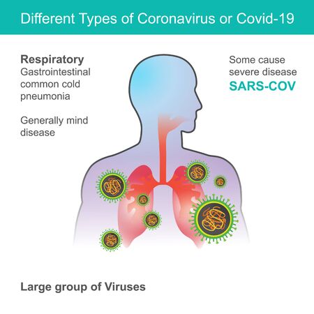 Different Types of Coronavirus or Covid-19. Illustration health care and medical.のイラスト素材