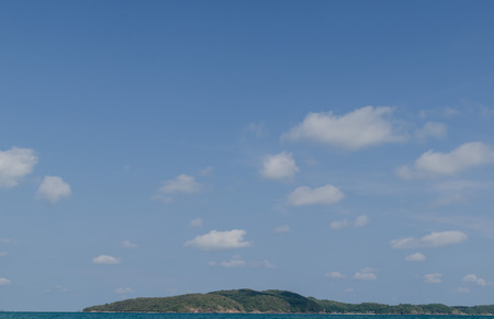 blue sky seascape and island