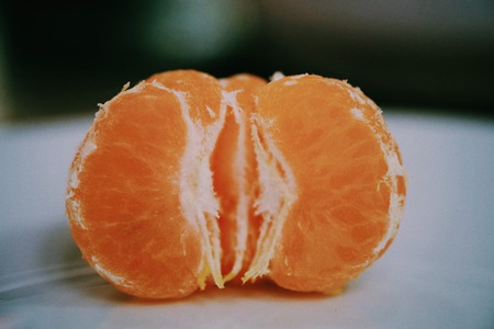 A half of orangeの写真素材