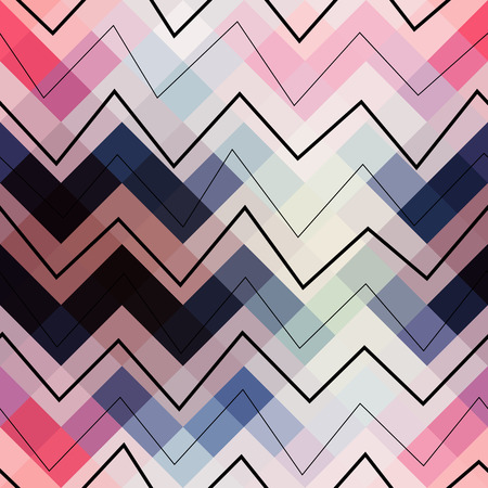 Seamless background pattern. Geometric chevron pattern. on pink pixelsのイラスト素材
