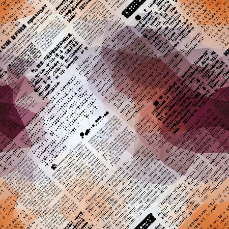 Seamless background pattern. Imitation of newspaper with geometric elements..のイラスト素材