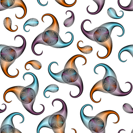 Seamless background pattern. Pattern of unusual fractal paisleyのイラスト素材