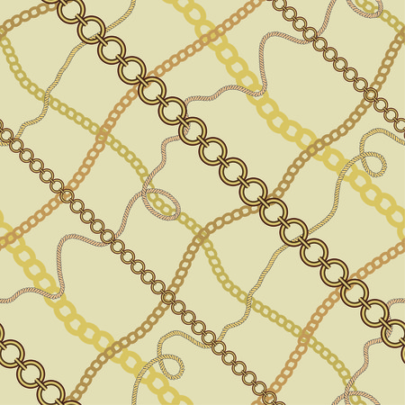 Seamless background in a fashionable style with chains.のイラスト素材