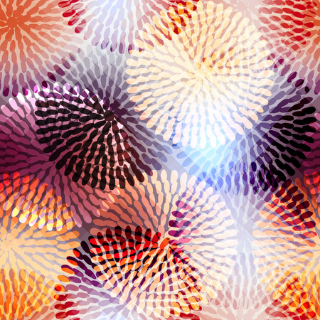 Seamless background pattern. Will tile endlessly. Geometric flowers.のイラスト素材