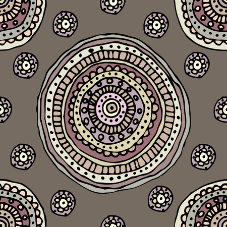 Seamless background pattern. Decorative doodle circles patternのイラスト素材