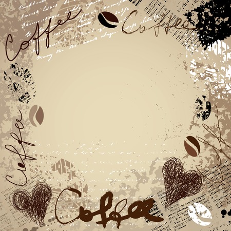 Bordered Background. Grunge coffee background for menu.のイラスト素材