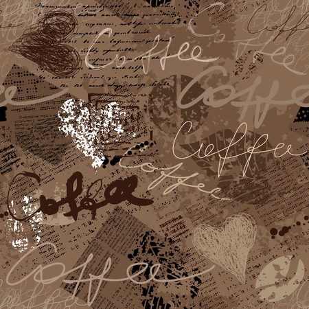 Seamless background pattern. Grunge coffee pattern for menuのイラスト素材