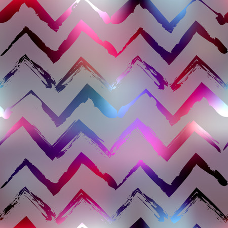 Seamless background pattern. Grunge glow chevron on blur background.のイラスト素材