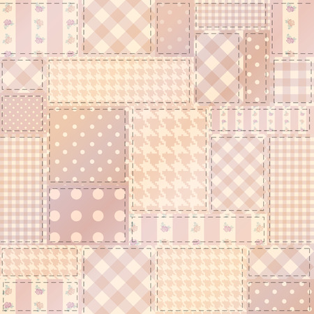 Seamless background pattern. Pink patchwork of rectangles.のイラスト素材