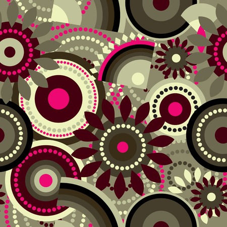 Seamless background pattern. Will tile endlessly. Flower geometric pattern.のイラスト素材
