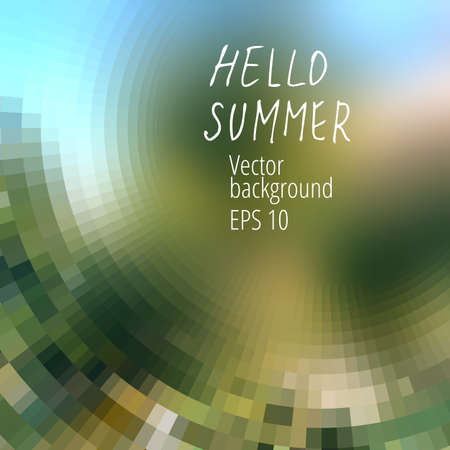 Abstract summer background with blurred and geometric effect.のイラスト素材