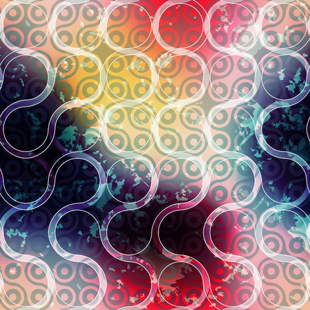 Seamless background pattern. Retro grunge pattern of connected balls.のイラスト素材