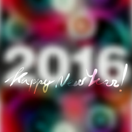 Original inscription Happy New Year on blur numbers 2016.のイラスト素材