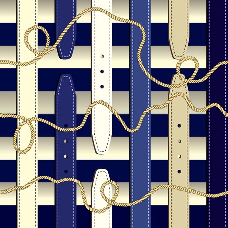 Seamless background pattern. Fashionable pattern in nautical styleのイラスト素材