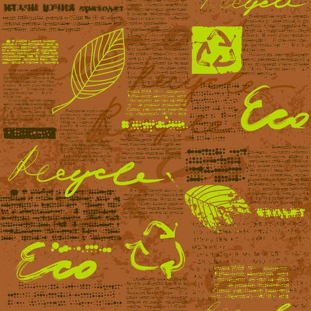Seamless background pattern. Will tile endlessly. Newspaper Recycleのイラスト素材